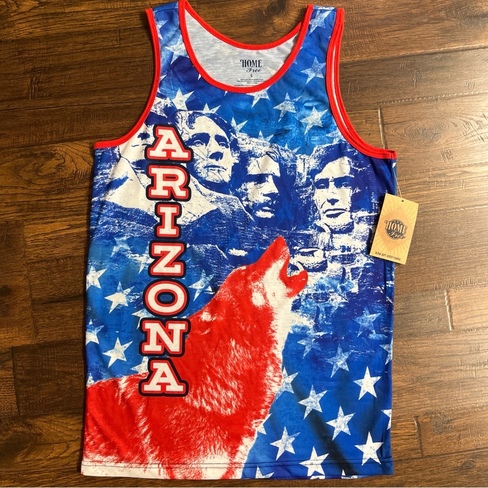 Home Free Men’s Size S Sleeveless Muscle Shirt Rushmore Howl Arizona Graphic New